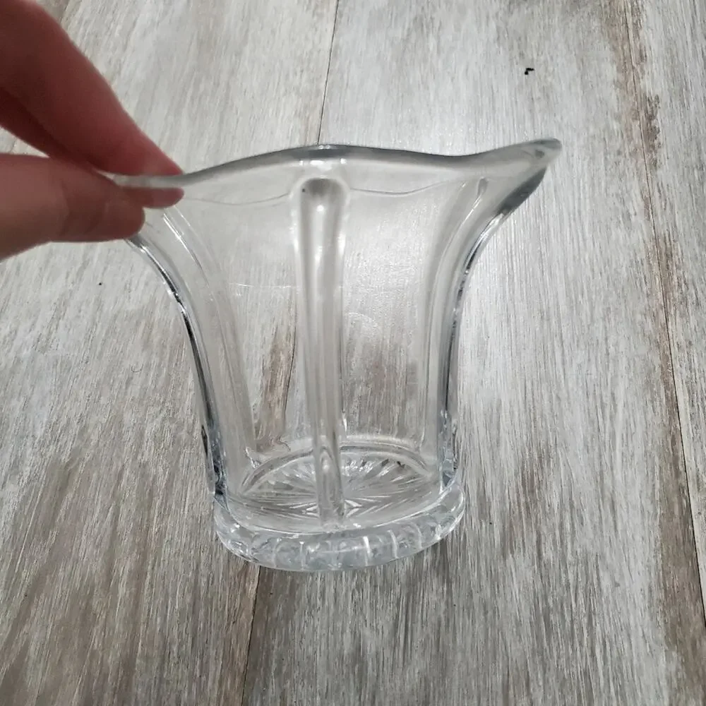 Vintage Clear Glass Flower Vase Candy Jar Decor